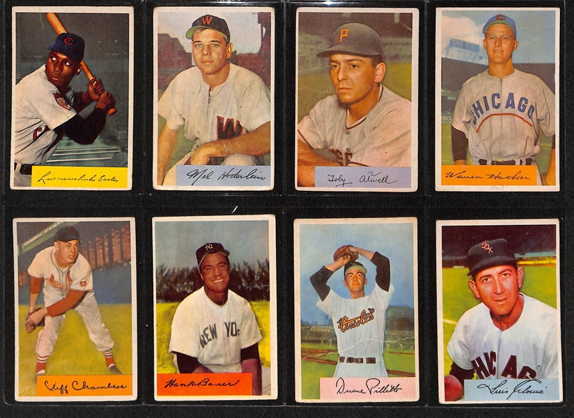 Lot Of 75 1954 Bowman Baseball Cards w. Nellie Fox